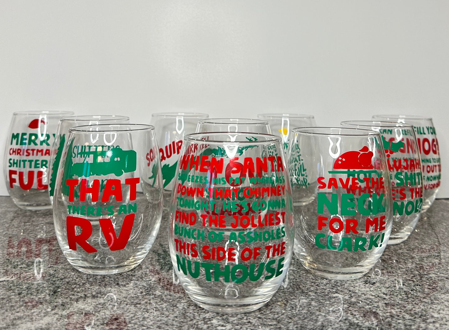 National Lampoons Christmas Vacation Glasses