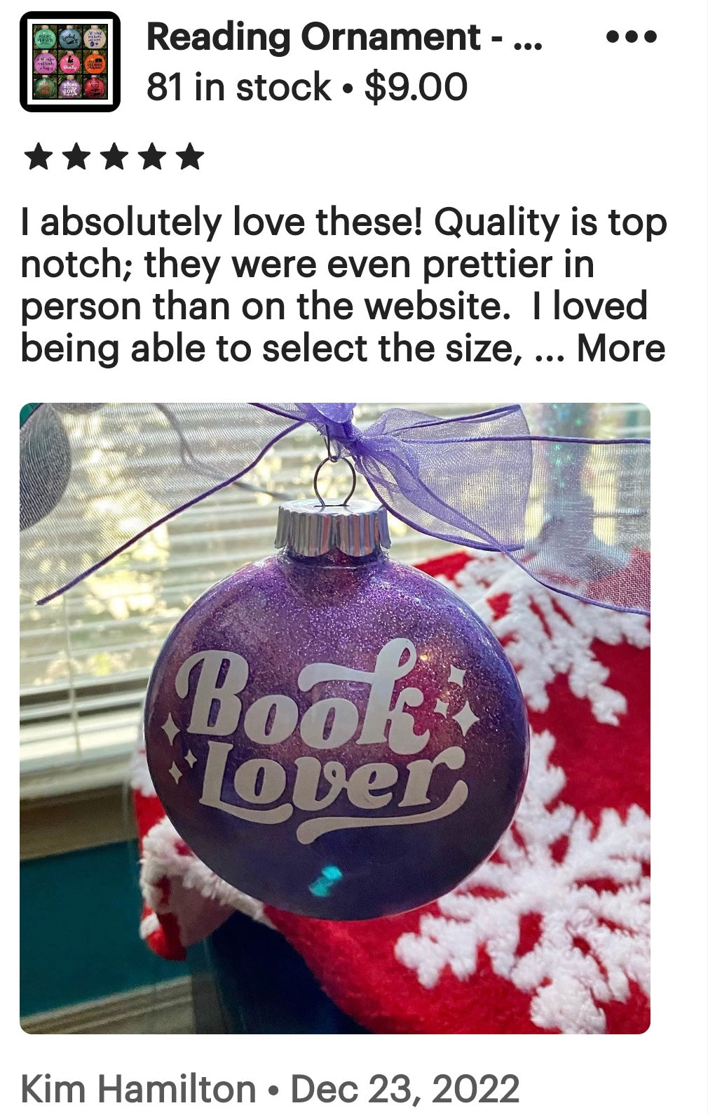 Reading Ornament