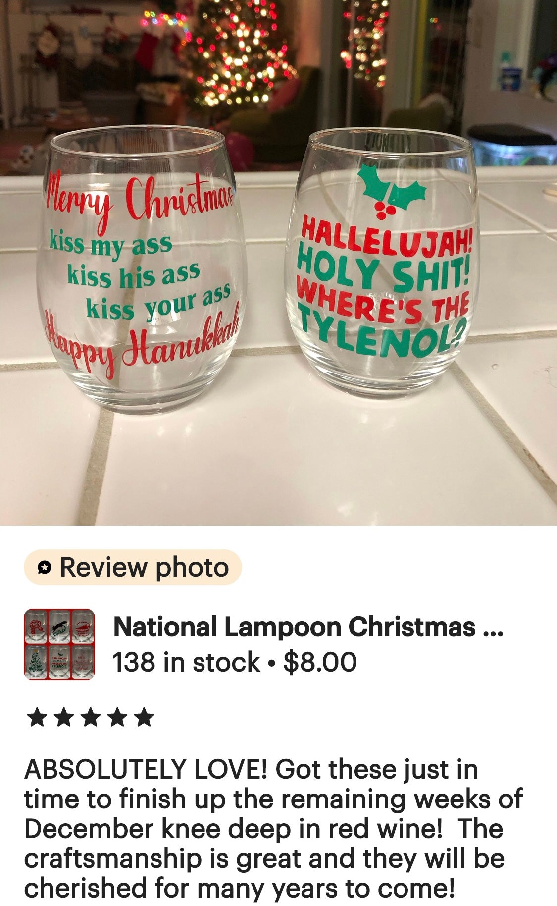 National Lampoons Christmas Vacation Glasses