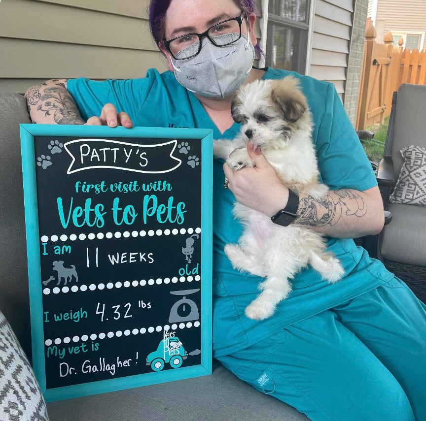 Veterinary First Visit Chalkboard - Vet Visit Chalkboard - Pets First Visit