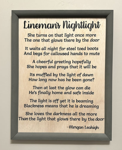 Lineman's Nightlight Sign