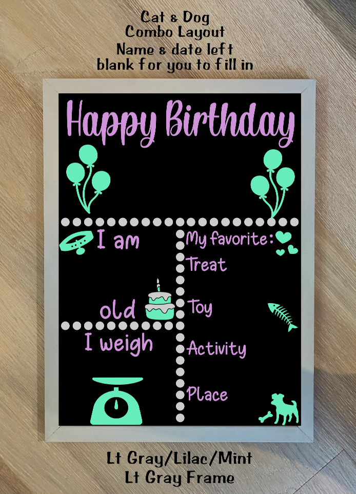 Pet Birthday Chalkboard