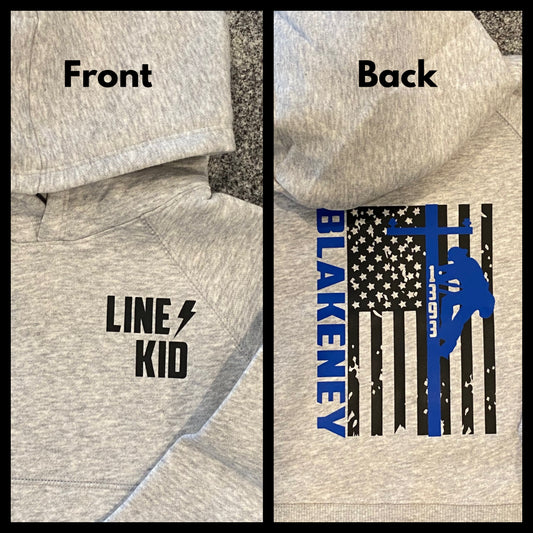 Toddler & Youth Personalized Line Kid Hoodie